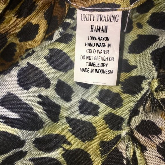 Unity Trading Hawaii Leopard Animal Print Sarong Wrap Scarf - Picture 3 of 3